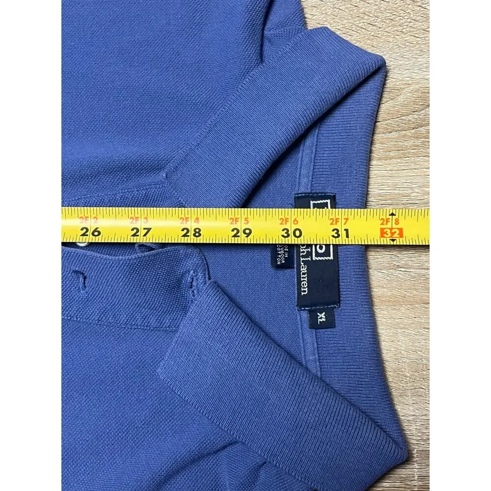 Ralph Lauren Shirt Polo Y2K 2000s Pony Sz XL (18-20) Mens Blue